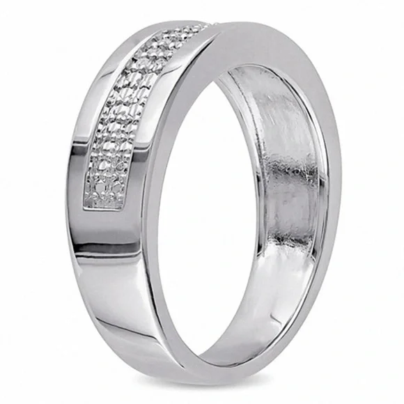 Zales Silver Diamond Accent wedding Band